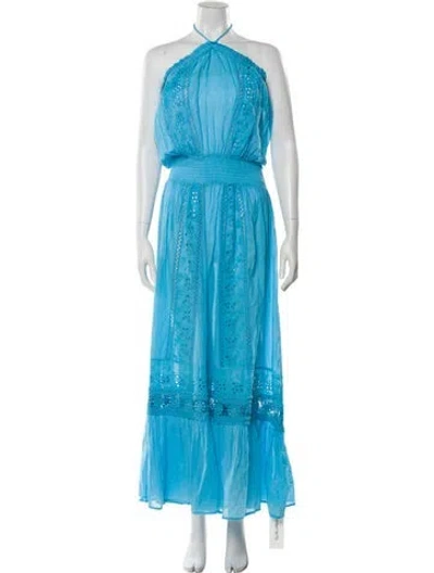 Pre-owned Ramy Brook Halterneck Long Dress In Blue