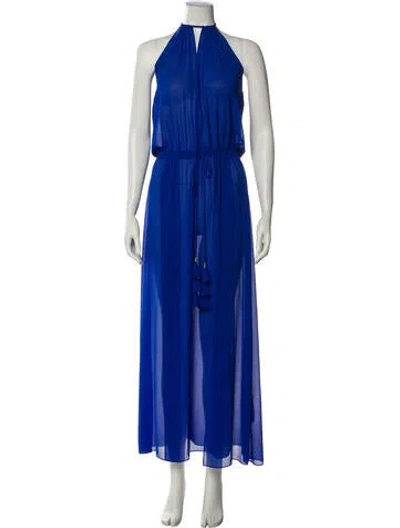 Pre-owned Ramy Brook Halterneck Long Dress In Blue