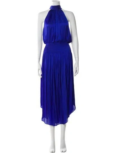 Pre-owned Ramy Brook Halterneck Long Dress In Blue