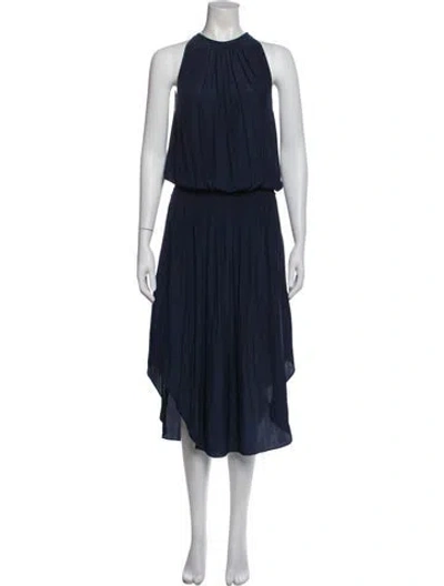 Pre-owned Ramy Brook Halterneck Long Dress In Blue