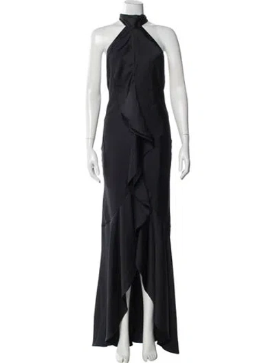 Pre-owned Ramy Brook Halterneck Long Dress In Blue