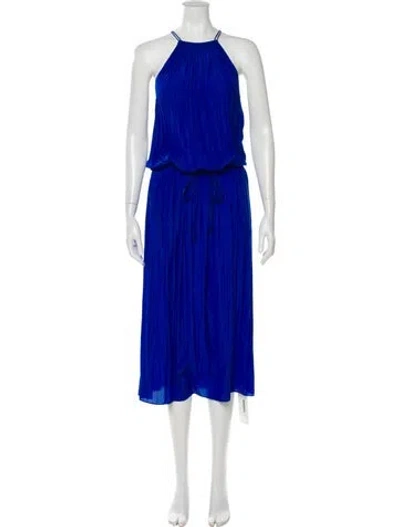 Pre-owned Ramy Brook Halterneck Long Dress In Blue