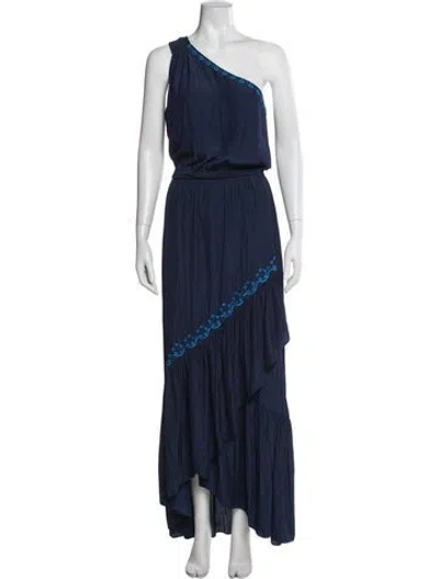 Pre-owned Ramy Brook Halterneck Long Dress In Blue