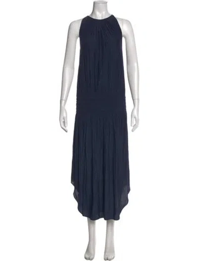 Pre-owned Ramy Brook Halterneck Long Dress In Blue