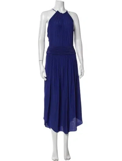 Pre-owned Ramy Brook Halterneck Long Dress In Blue