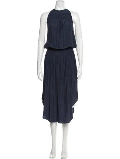 Pre-owned Ramy Brook Halterneck Long Dress In Gray
