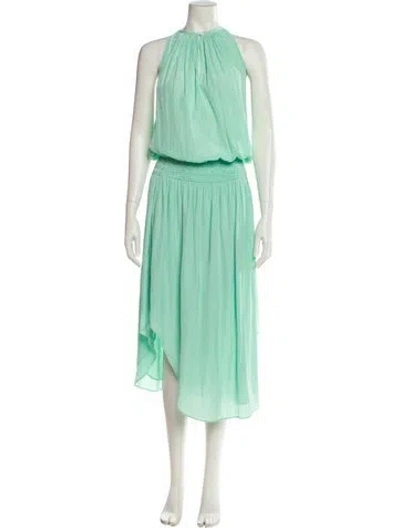 Pre-owned Ramy Brook Halterneck Long Dress In Green