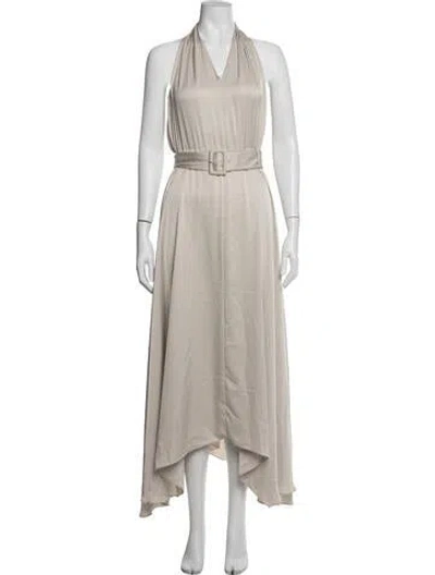 Pre-owned Ramy Brook Halterneck Long Dress In Grey