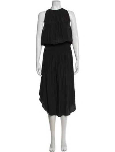 Pre-owned Ramy Brook Halterneck Midi Length Dress In Black