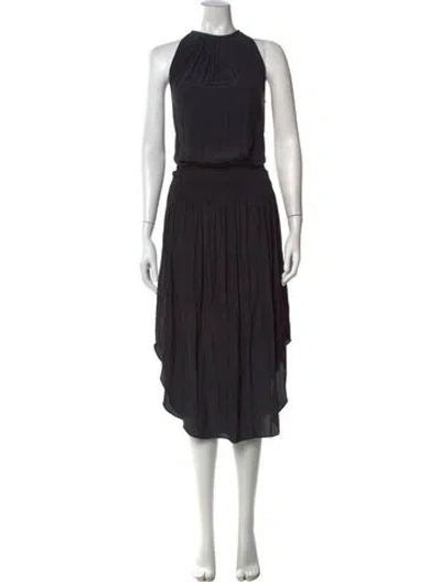 Pre-owned Ramy Brook Halterneck Midi Length Dress In Black