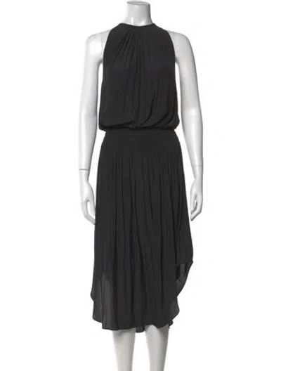 Pre-owned Ramy Brook Halterneck Midi Length Dress In Black