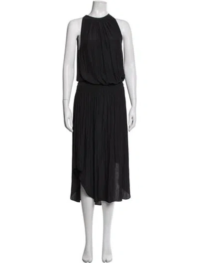 Pre-owned Ramy Brook Halterneck Midi Length Dress In Black