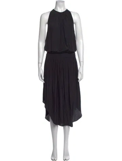 Pre-owned Ramy Brook Halterneck Midi Length Dress In Black