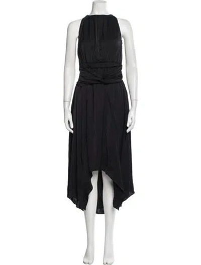 Pre-owned Ramy Brook Halterneck Midi Length Dress In Black