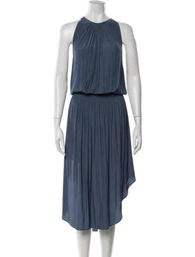 Pre-owned Ramy Brook Halterneck Midi Length Dress In Blue