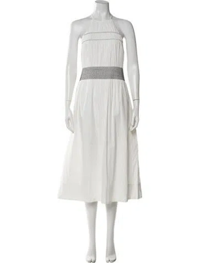 Pre-owned Ramy Brook Halterneck Midi Length Dress In Neutrals