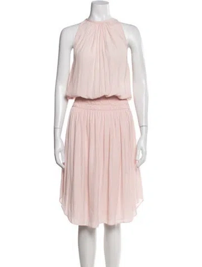 Pre-owned Ramy Brook Halterneck Midi Length Dress In Pink