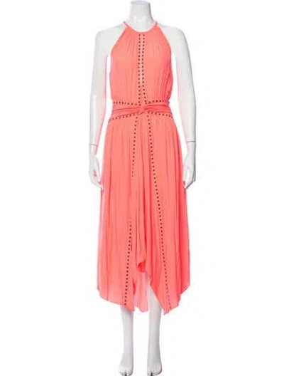 Pre-owned Ramy Brook Halterneck Midi Length Dress In Pink
