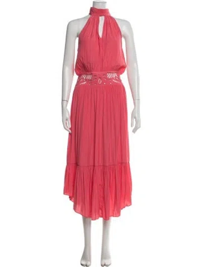 Pre-owned Ramy Brook Halterneck Midi Length Dress In Pink