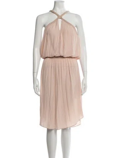 Pre-owned Ramy Brook Halterneck Midi Length Dress In Pink