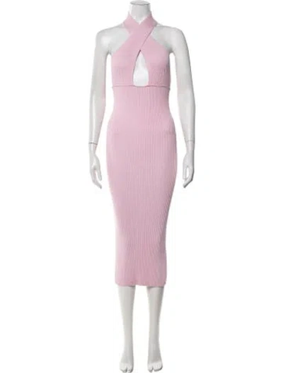 Pre-owned Ramy Brook Halterneck Midi Length Dress In Pink