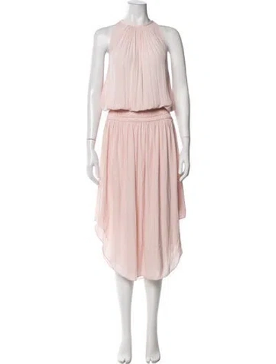 Pre-owned Ramy Brook Halterneck Midi Length Dress In Pink