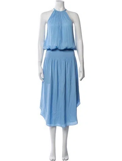 Pre-owned Ramy Brook Halterneck Midi Length Dress W/ Tags In Blue