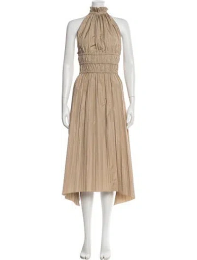Pre-owned Ramy Brook Halterneck Midi Length Dress W/ Tags In Neutral