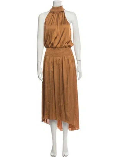 Pre-owned Ramy Brook Halterneck Midi Length Dress W/ Tags In Neutrals