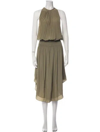Pre-owned Ramy Brook Halterneck Midi Length Dress W/ Tags In Neutrals