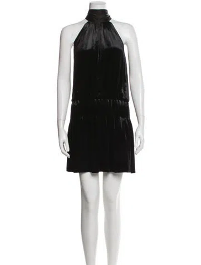 Pre-owned Ramy Brook Halterneck Mini Dress In Black