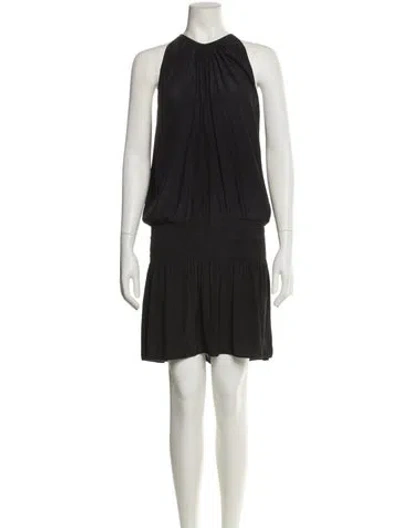 Pre-owned Ramy Brook Halterneck Mini Dress In Black