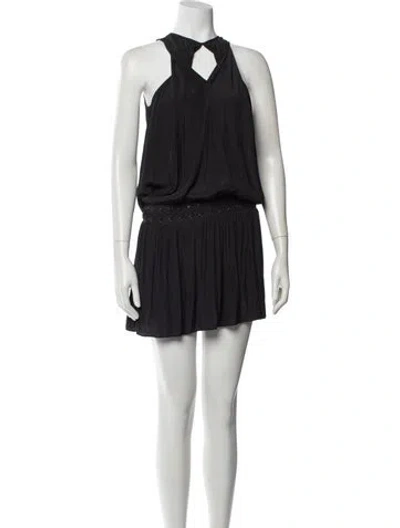 Pre-owned Ramy Brook Halterneck Mini Dress In Black