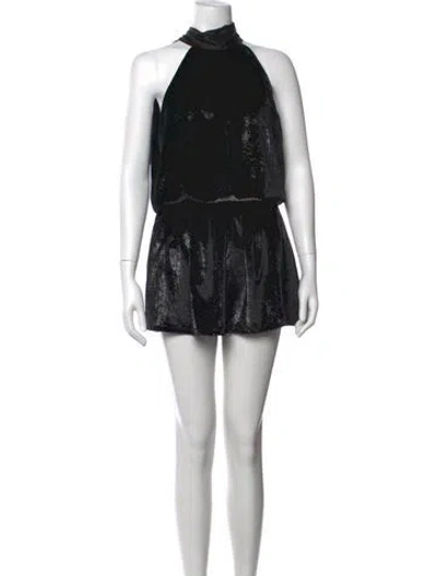 Pre-owned Ramy Brook Halterneck Mini Dress In Black