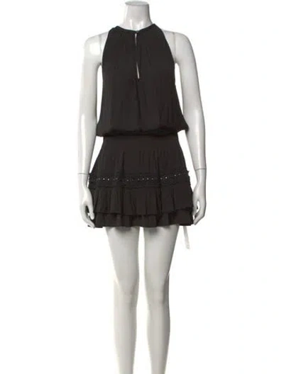 Pre-owned Ramy Brook Halterneck Mini Dress In Black