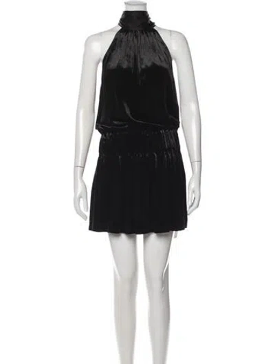 Pre-owned Ramy Brook Halterneck Mini Dress In Black