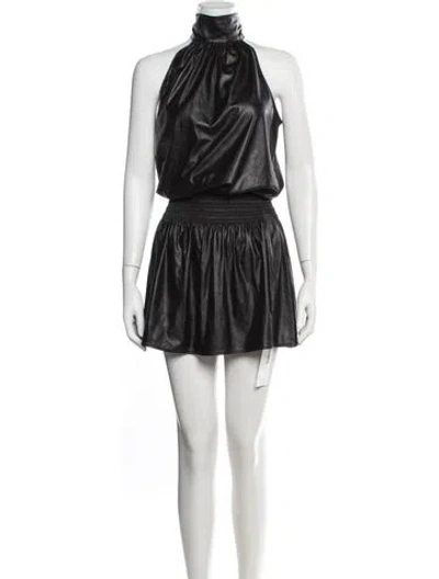 Pre-owned Ramy Brook Halterneck Mini Dress In Black