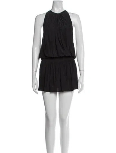 Pre-owned Ramy Brook Halterneck Mini Dress In Black