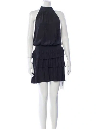 Pre-owned Ramy Brook Halterneck Mini Dress In Blue