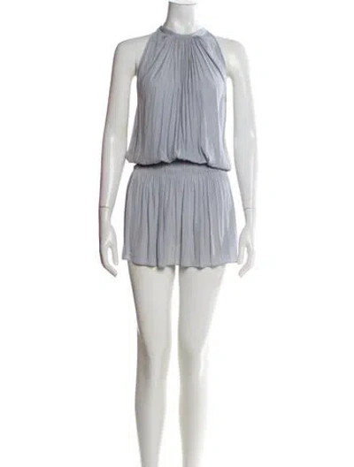 Pre-owned Ramy Brook Halterneck Mini Dress In Blue