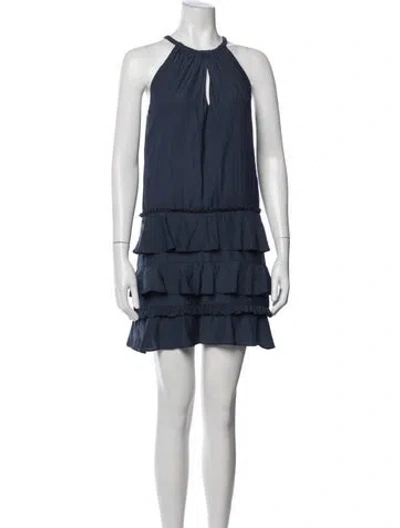 Pre-owned Ramy Brook Halterneck Mini Dress In Blue