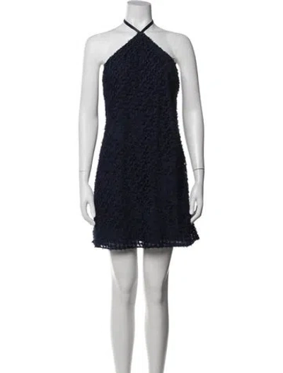 Pre-owned Ramy Brook Halterneck Mini Dress In Blue