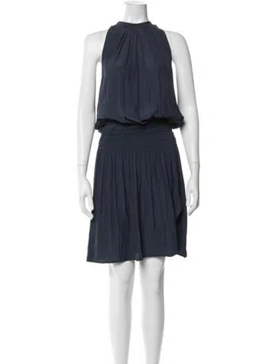 Pre-owned Ramy Brook Halterneck Mini Dress In Blue