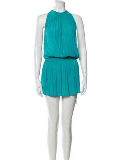 Pre-owned Ramy Brook Halterneck Mini Dress In Blue
