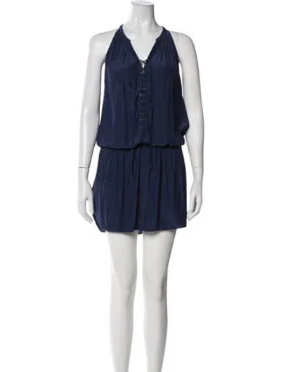 Pre-owned Ramy Brook Halterneck Mini Dress In Blue