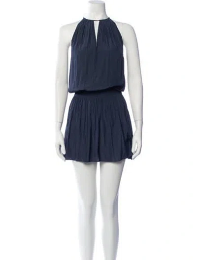 Pre-owned Ramy Brook Halterneck Mini Dress In Blue