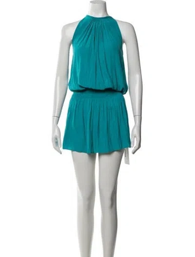 Pre-owned Ramy Brook Halterneck Mini Dress In Blue