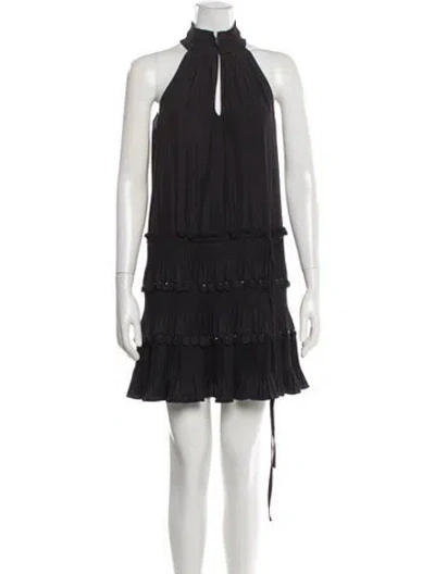 Pre-owned Ramy Brook Halterneck Mini Dress In Gray