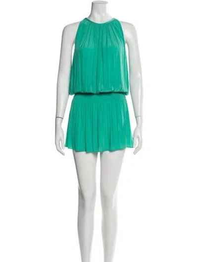 Pre-owned Ramy Brook Halterneck Mini Dress In Green