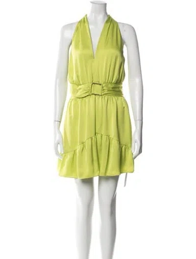 Pre-owned Ramy Brook Halterneck Mini Dress In Green